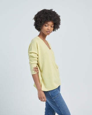 vneck sweater raw hem