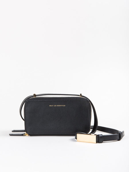 Want Les Essentiels Leather Mini Demiranda Shoulder Bag in Black