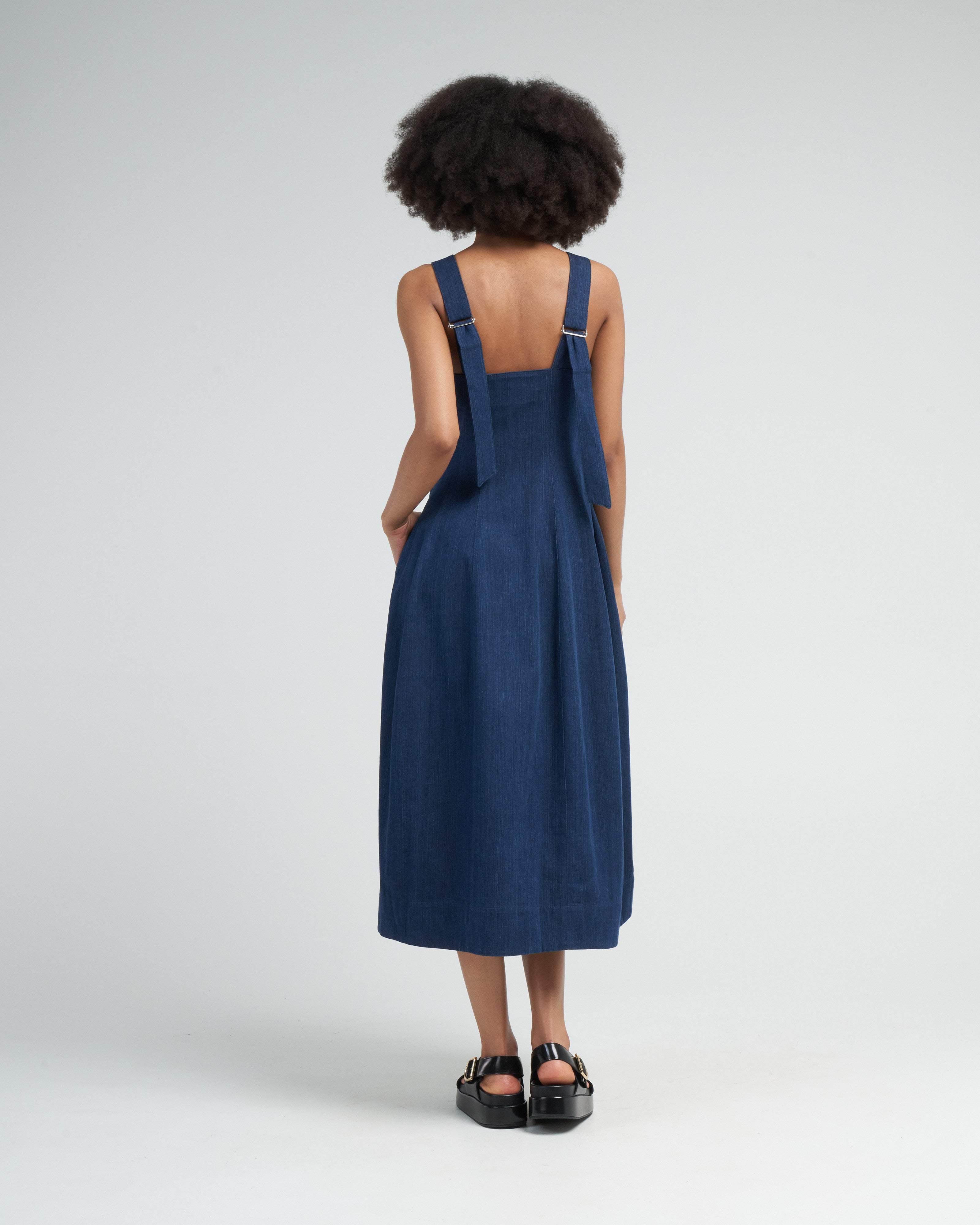 tibi denim dress Summer Denim Camp Dress