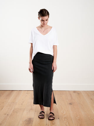 long slit skirt - black