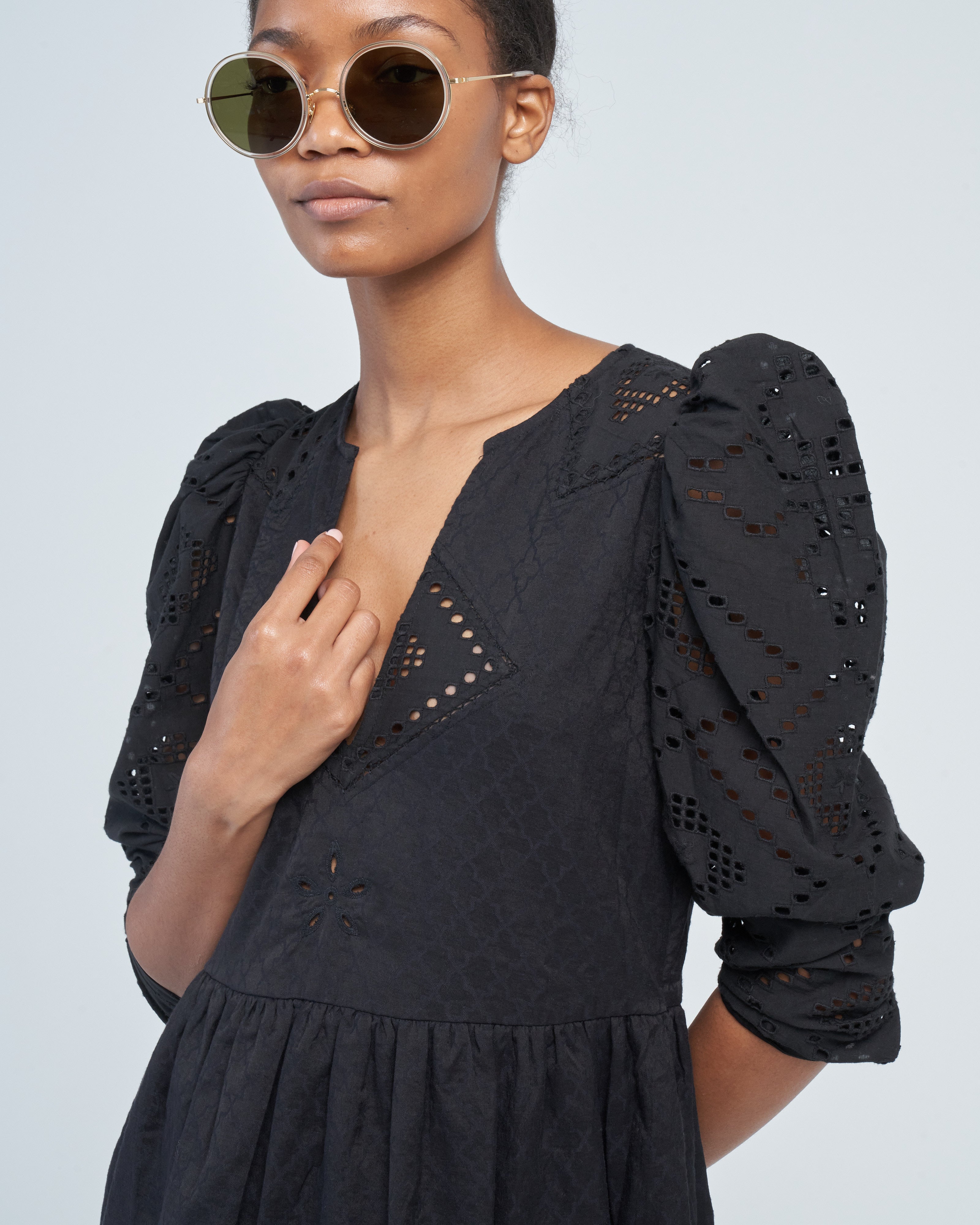 Alix Of Bohemia Winifred Black Eyelet Dress Black Obsidian Alix Of Bohemia Winifred Black Eyelet Dress Black Obsidian