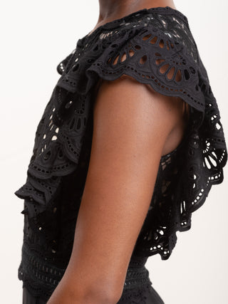 winnie short sleeve lace jumpsuit