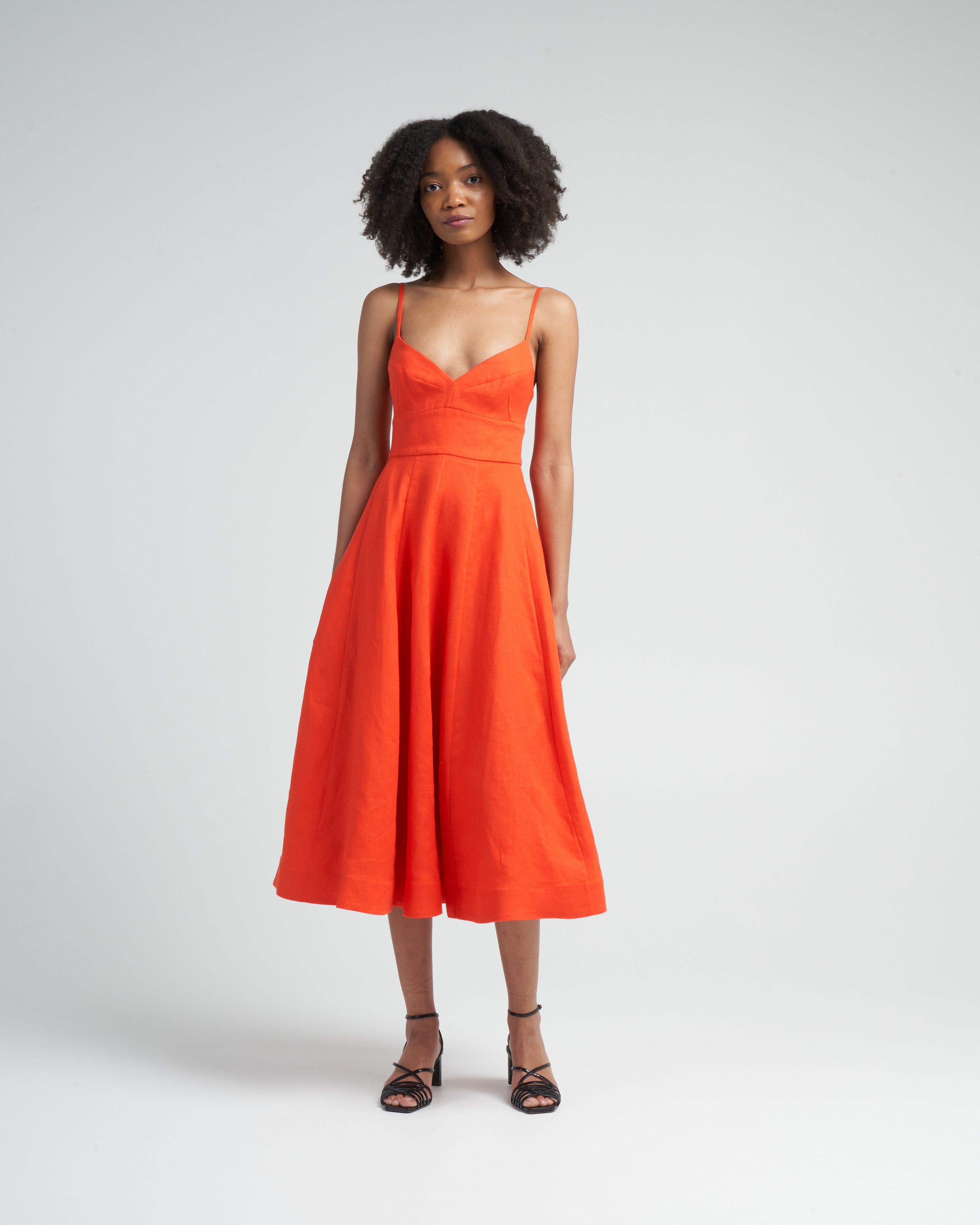 orange picnic dress Flower Picnic Dress