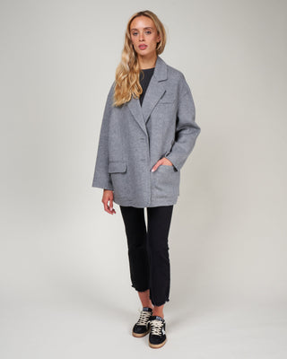 wool angora liam blazer - medium heather grey