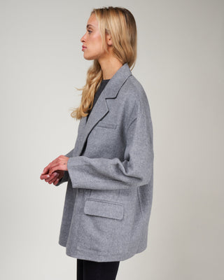 wool angora liam blazer - medium heather grey
