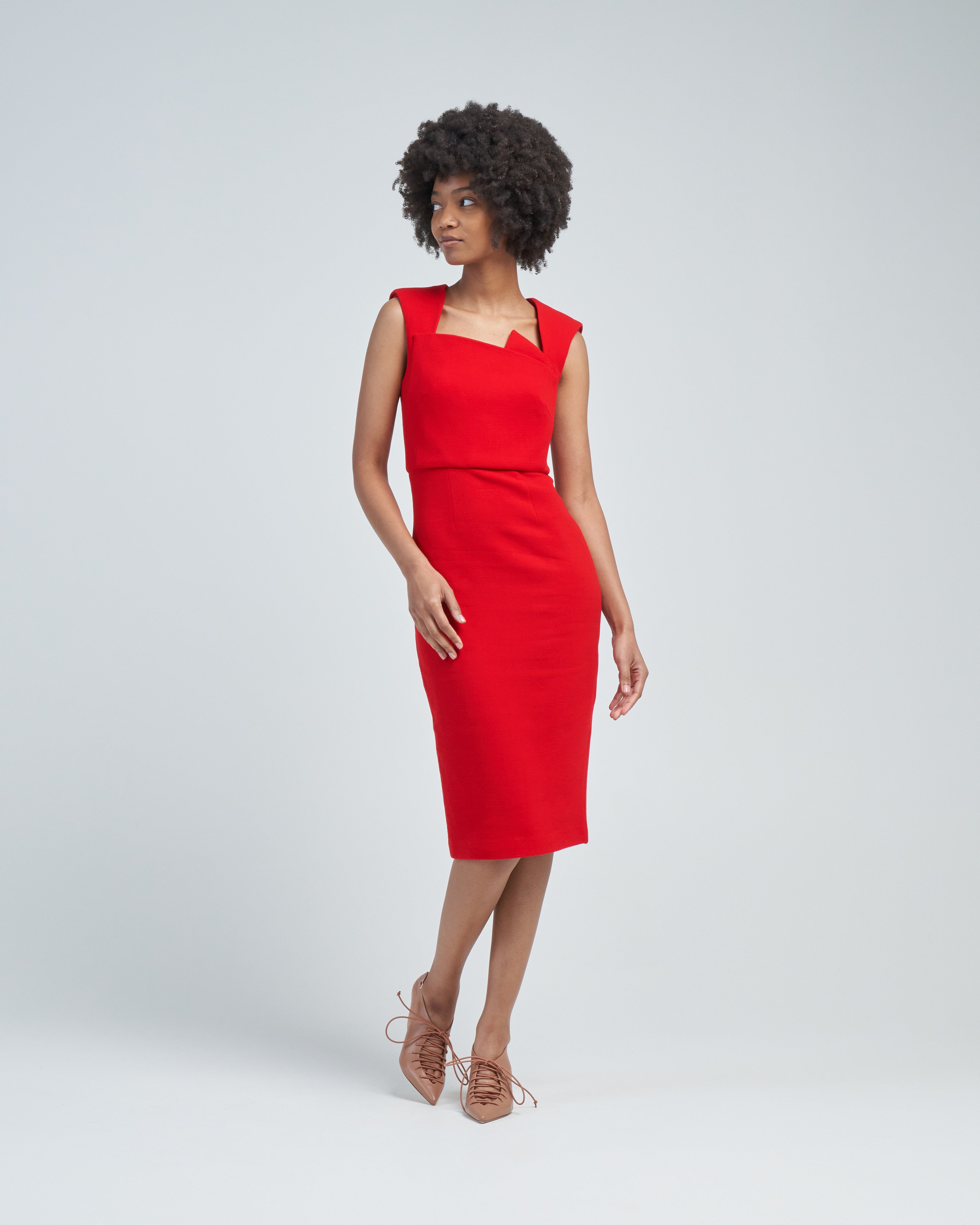roland mouret red dress Wool Crepe Midi Red its characterised by its Size:42 (S) 4-6 CRBSIs: Reduce Infection Risks collar:Spread