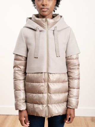 wool short jacket with hood