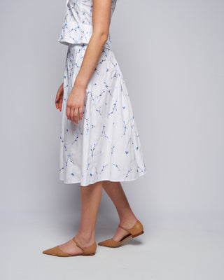 yulia skirt - white/blue