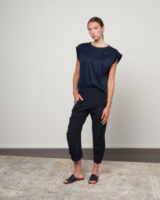 cropped akeo pant silk charmeuse - ink jet