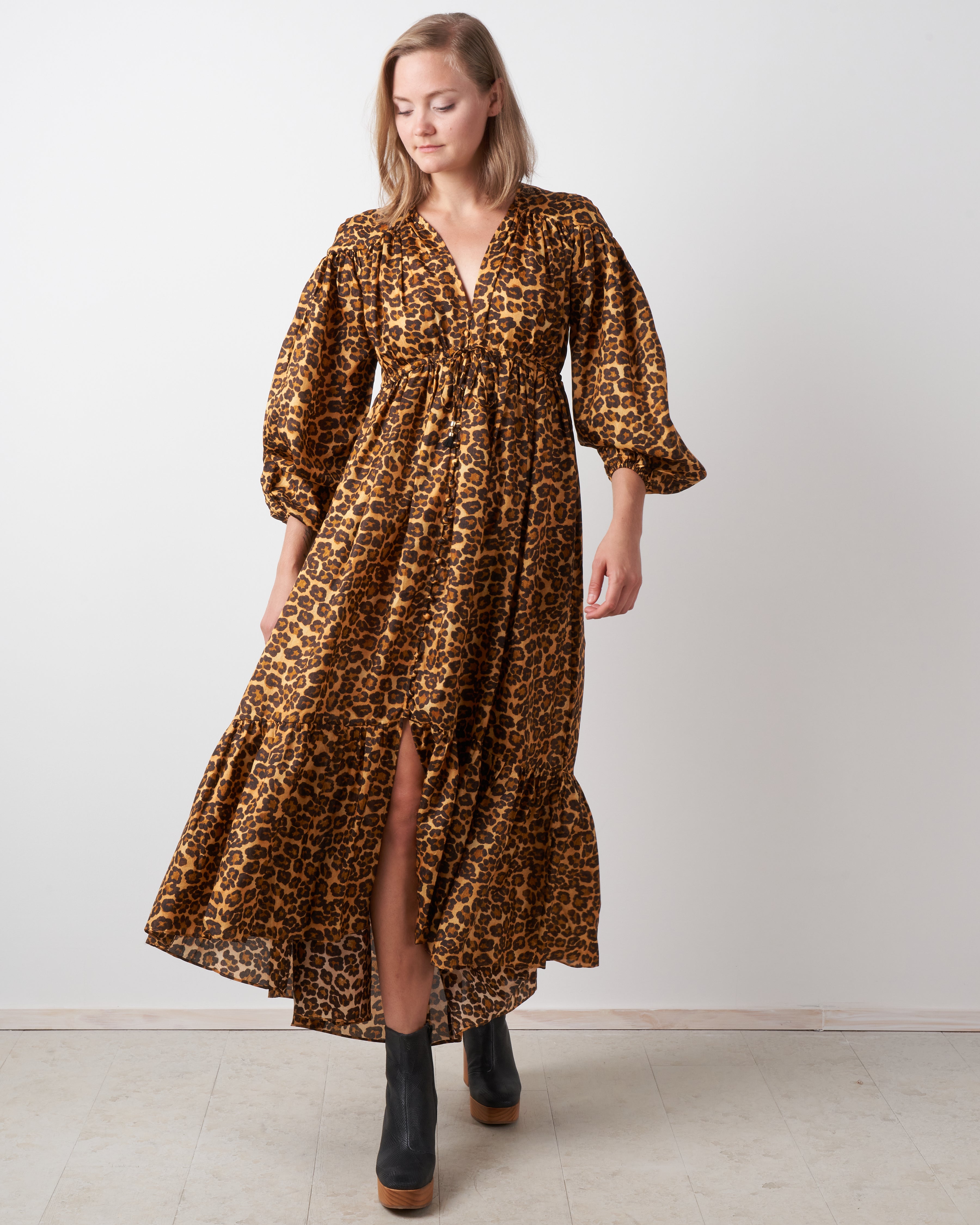 Zimmermann Amelie Draw Long Dress Leopard Zimmermann Amelie Draw Long Dress Leopard