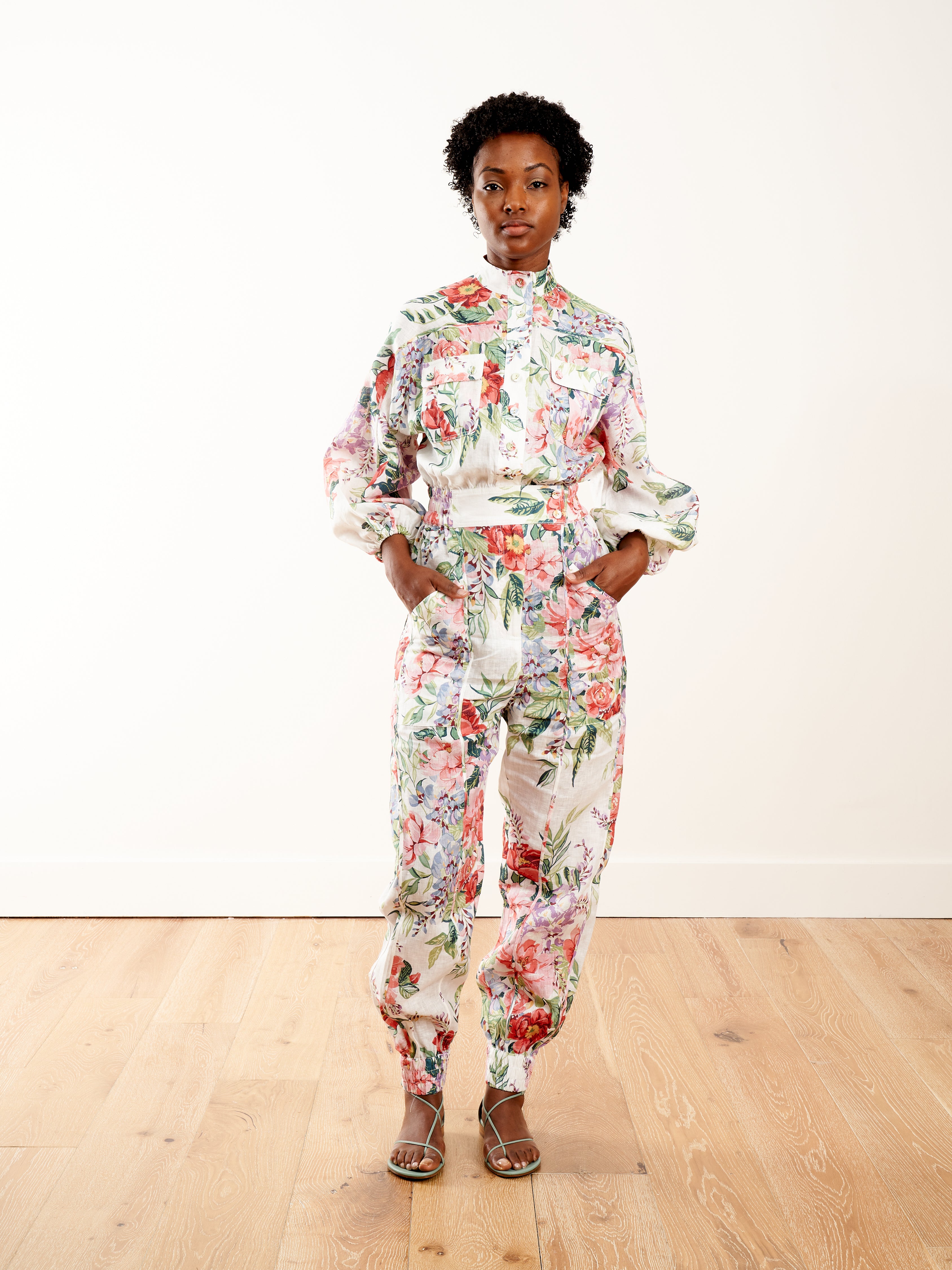 Zimmermann Bellitude Boilersuit Ivory Floral