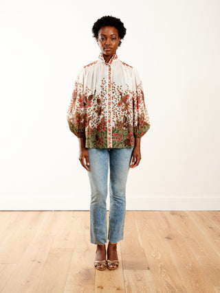 empire batik blouse - khaki batik