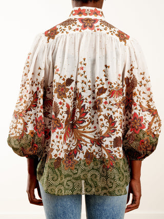empire batik blouse - khaki batik