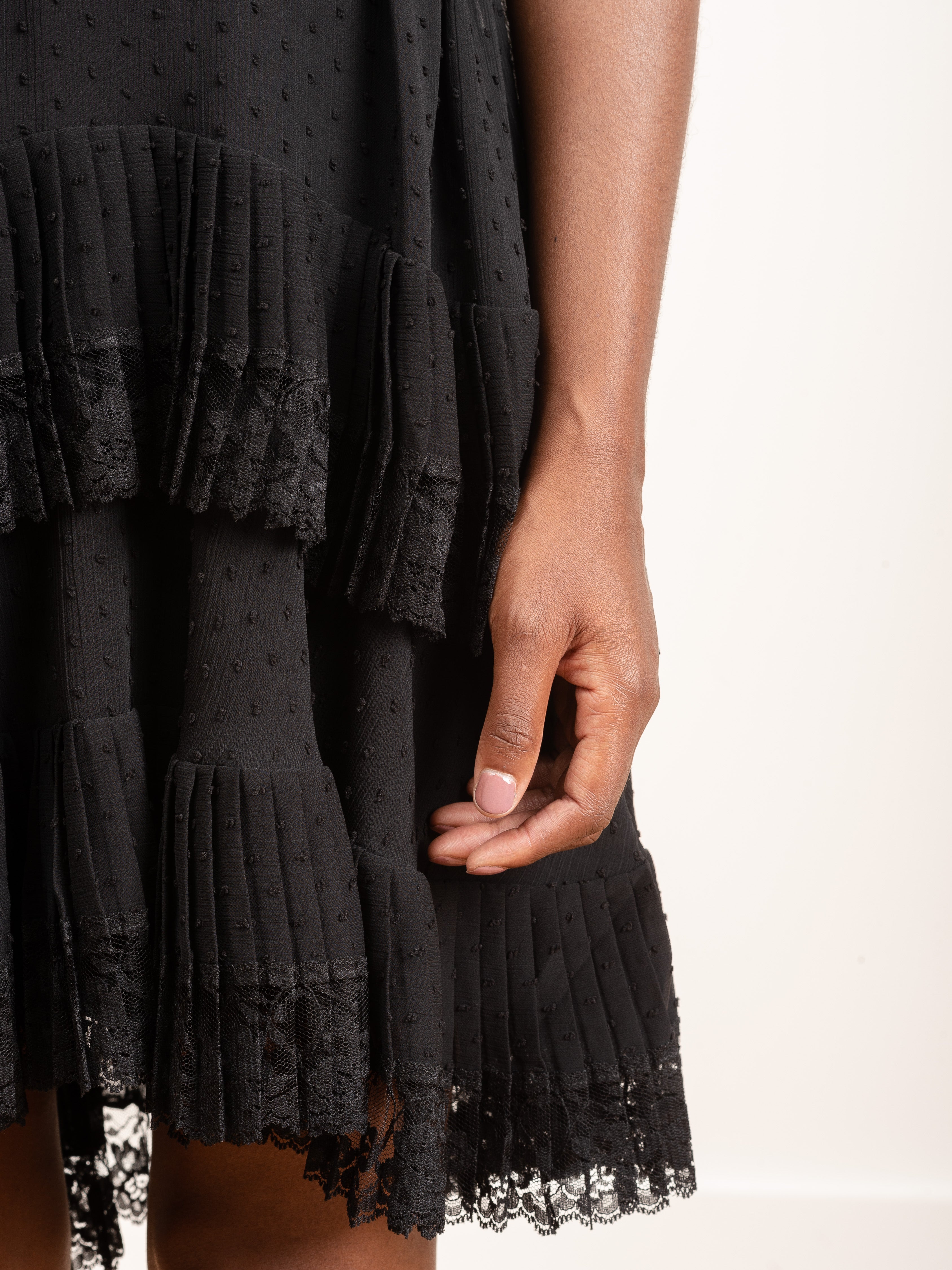 Zimmermann Espionage Pleat Frill Mini Black Zimmermann Espionage Pleat Frill Mini Black