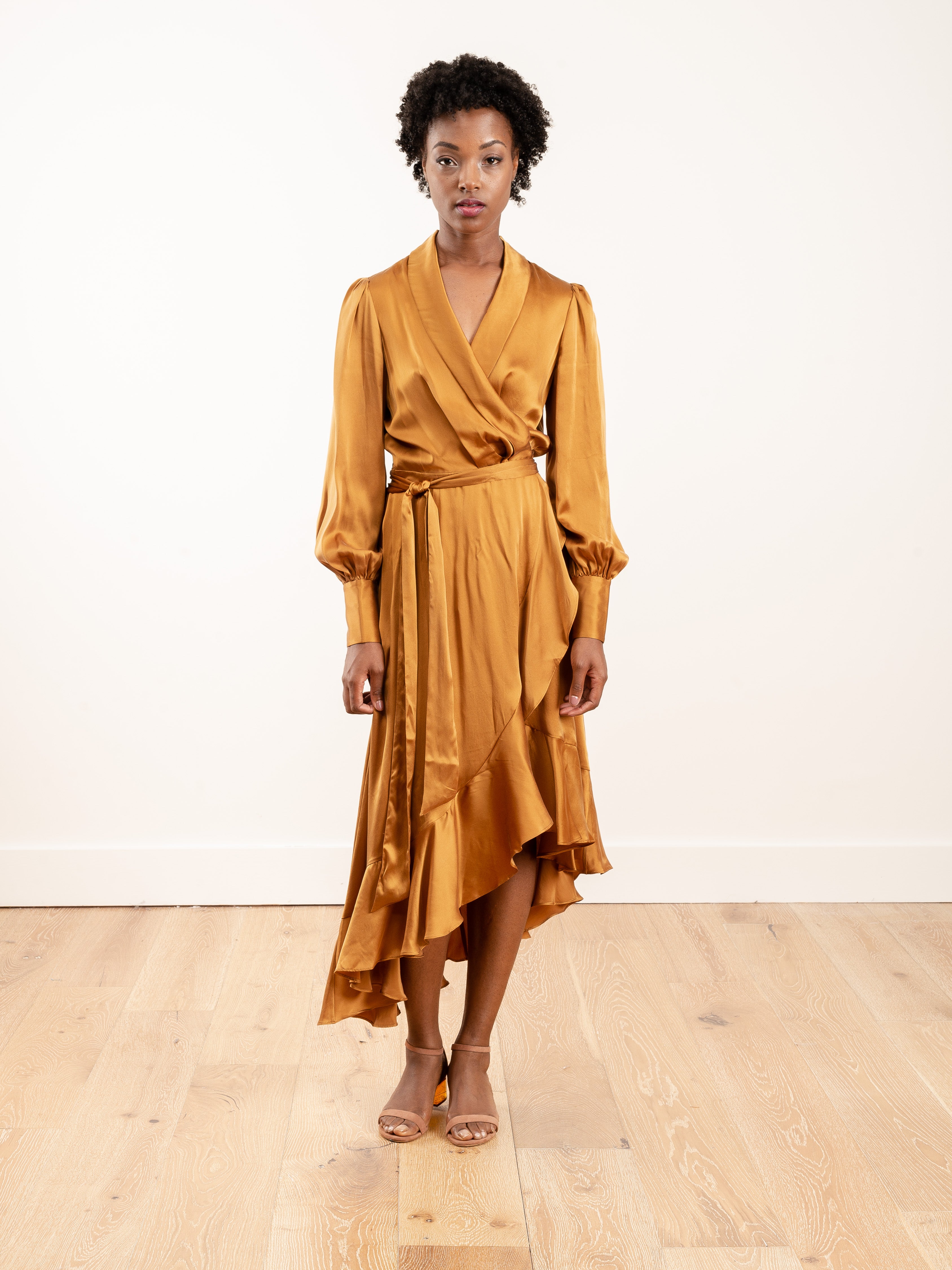 zimmermann espionage silk wrap dress Wrap Mini Dress Zimmermann Espionage Wrap Dress ZIMMERMANN SILK WRAP MINI DRESS IN BISCUIT COLOR