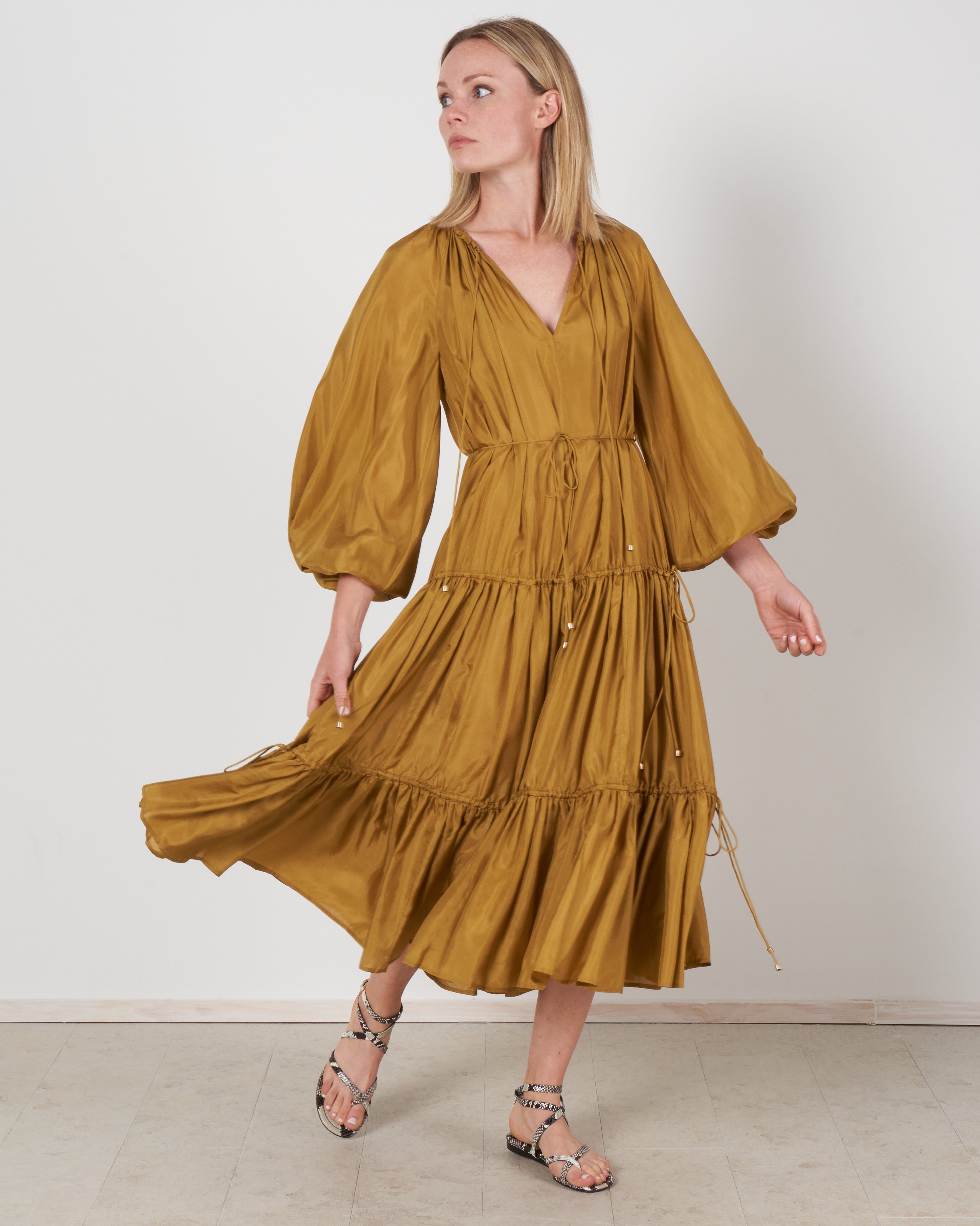 zimmermann tiered midi dress ZIMMERMANN Tiered Embroidered Georgette Midi Dress Size 1 $ 950