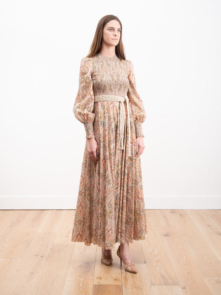 Zimmermann Freja Shirred Long Dress Jadore Paisley
