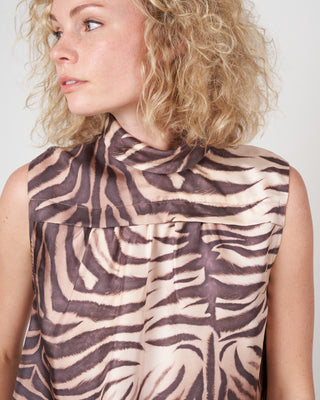 luminous buttoned smock blouse - zebra