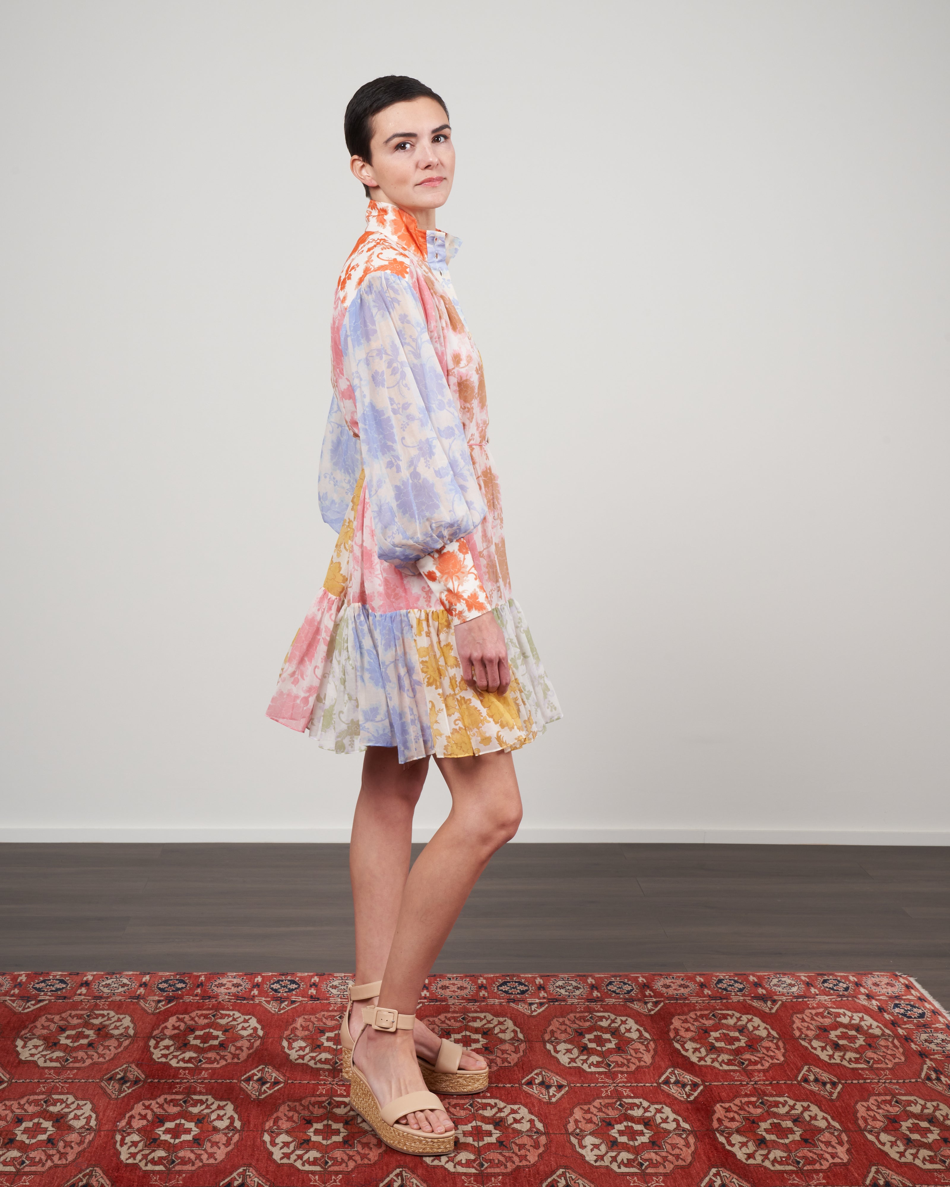 lantern mini dress Lantern Sleeve A-Line Mini Dress