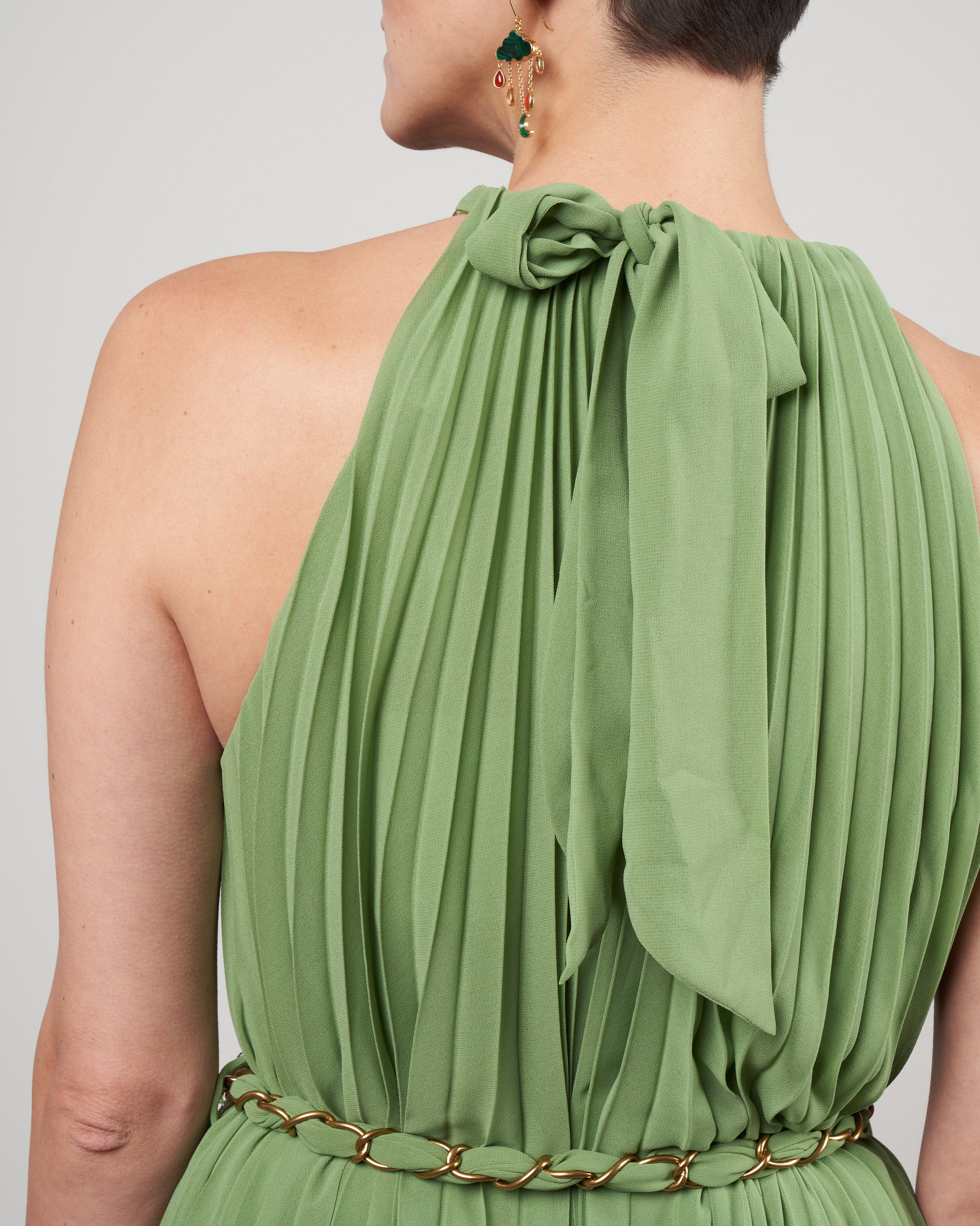 sunray pleat midi dress - sage sunray pleat midi dress - sage