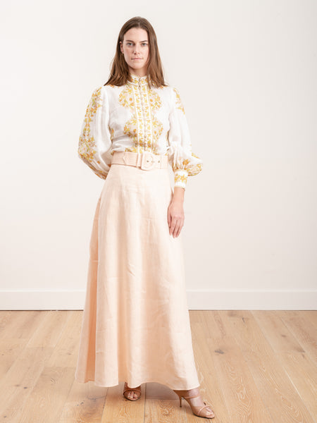 Zimmermann Super Eight Linen Skirt Shell Zimmermann Super Eight Linen Skirt Shell