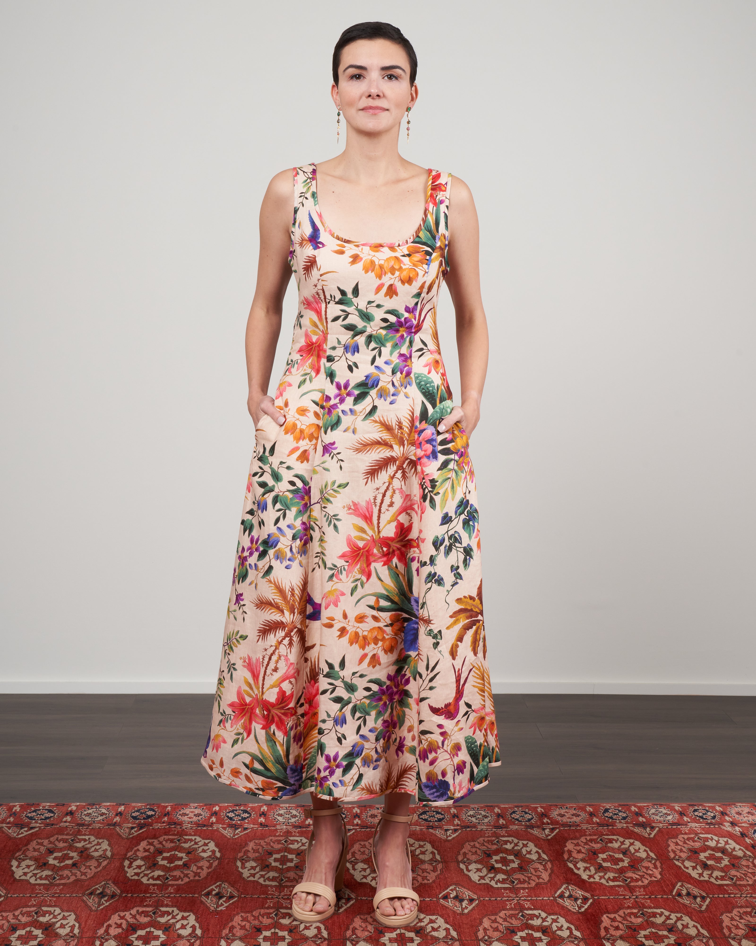 zimmermann floral cut out dress Zimmermann Jude Scalloped Cut-Out Dress in Peach Gradient Floral UFO No More