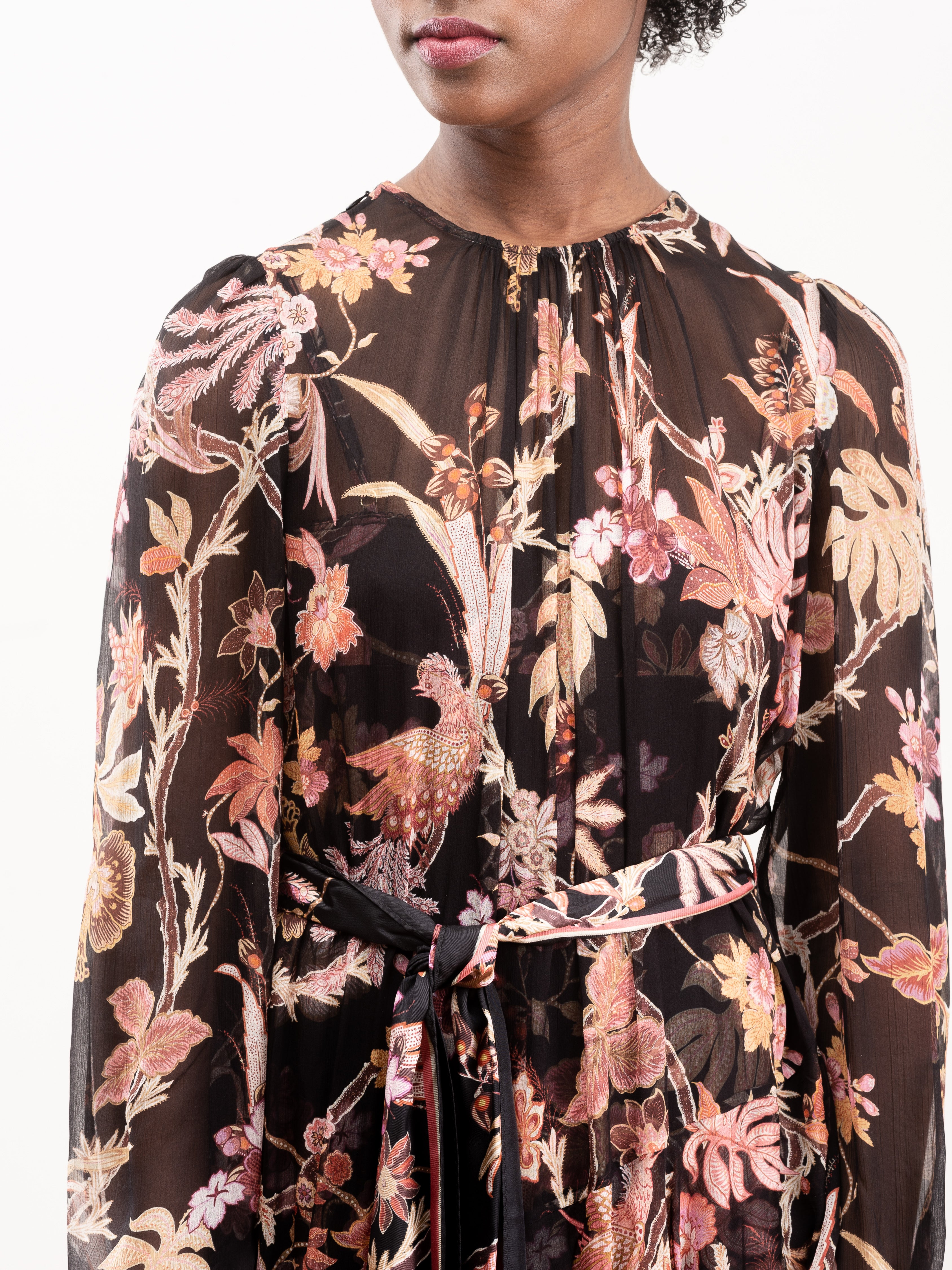 wavelength tiered ruffle midi - black phoenix