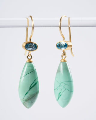 zircon and variscite earrings - green
